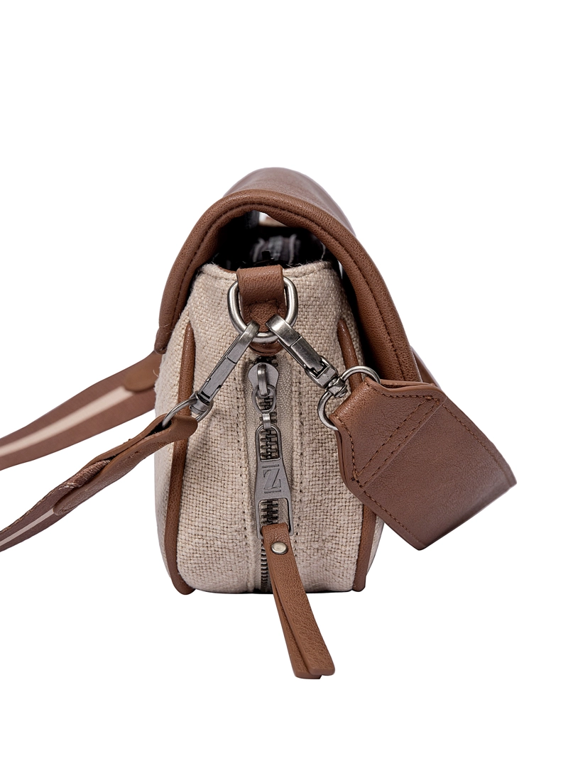 CARTERA BANDOLERA CANVAS TEJIDO + PU ZAPPA - ZAM082X | MARRON CLARO - 5