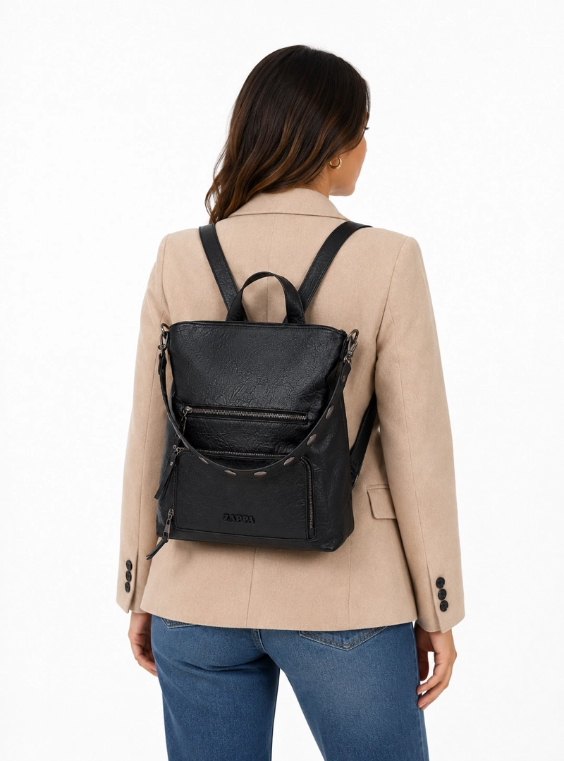 MOCHILA MUCHAS DETALLE TACHAS ZAPPA - ZAM084X | NEGRO - 1