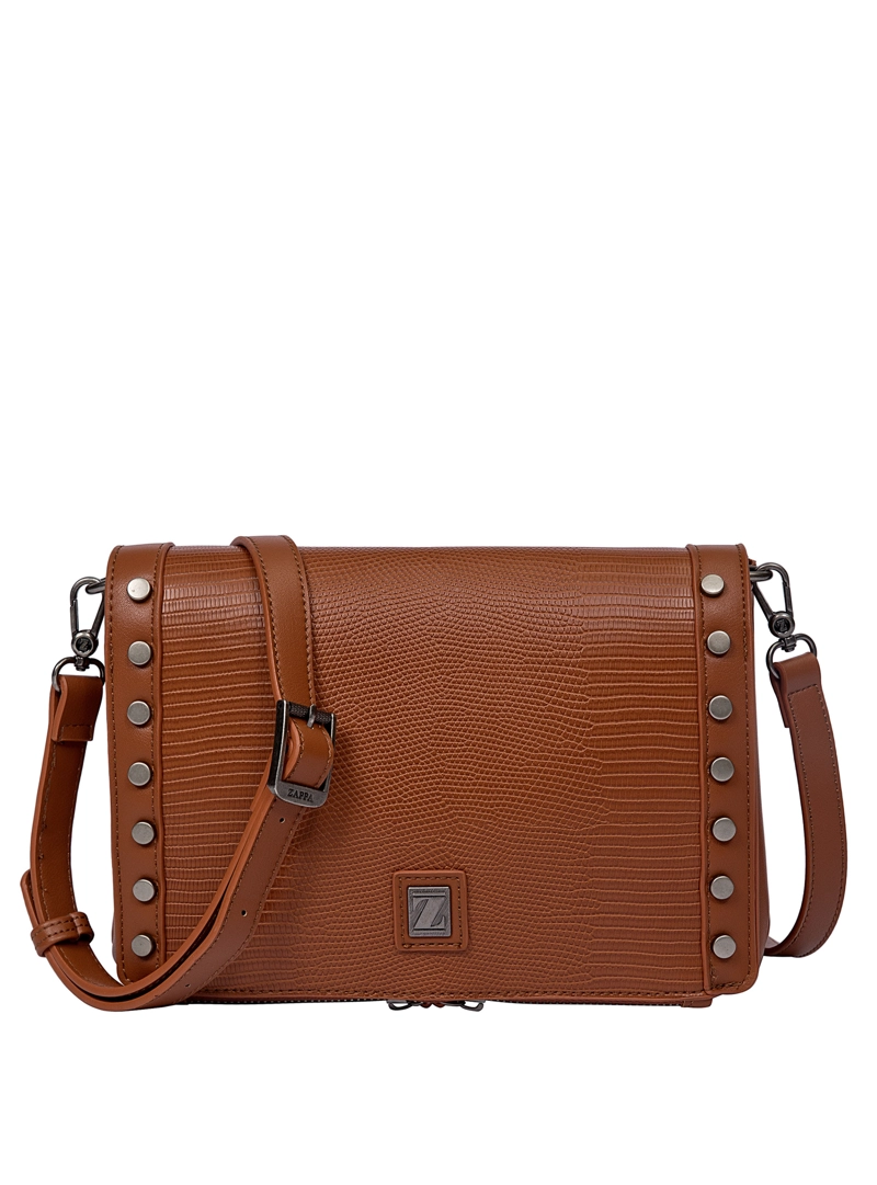 CARTERA BANDOLERA DETALLE TACHAS ZAPPA - ZAM087X | MARRON CLARO - 8