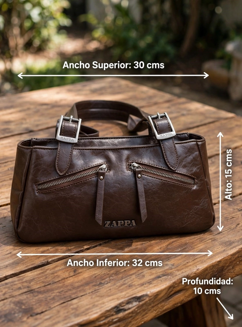 CARTERA TOTE BAGUETTE ZAPPA - ZAM085X | MARRON OSCURO - 2