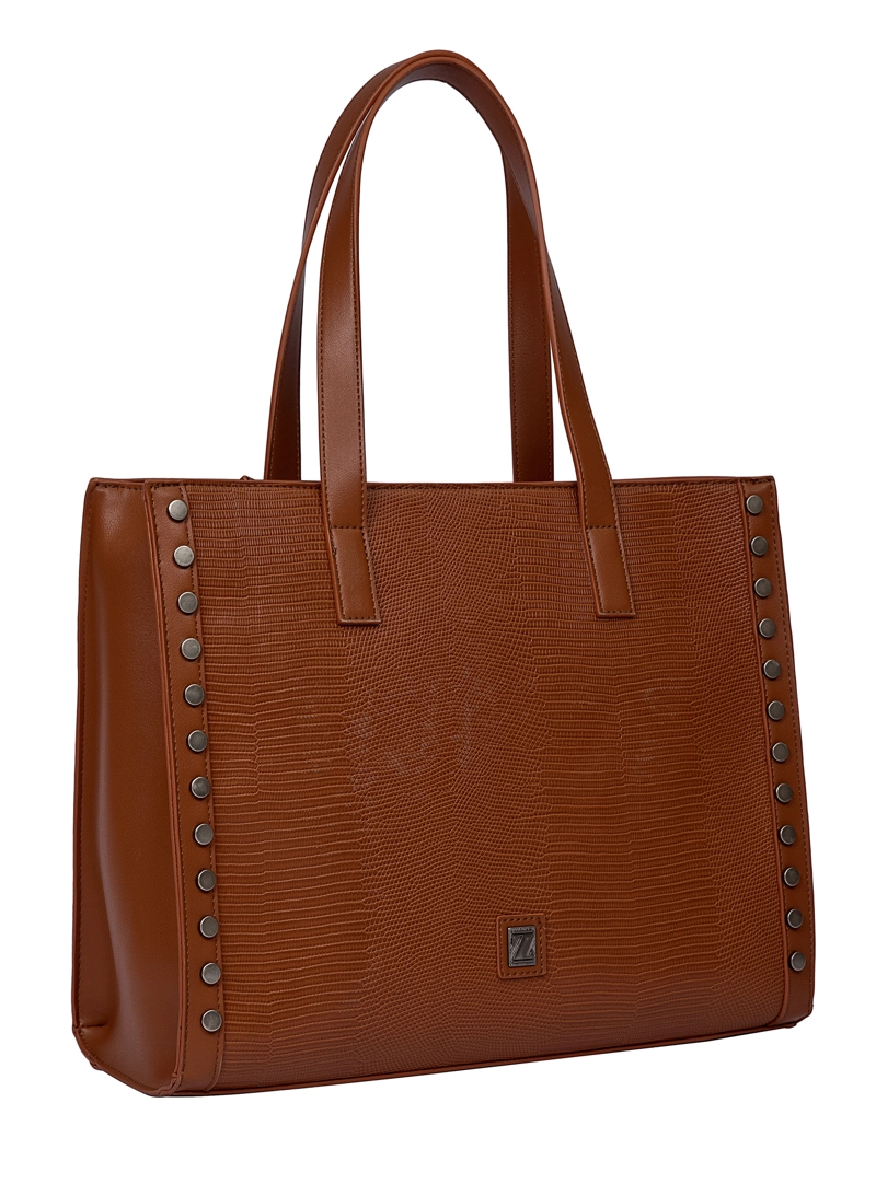 CARTERA TOTE XL DETALLE TACHAS ZAPPA - ZAM088X | MARRON CLARO - 4