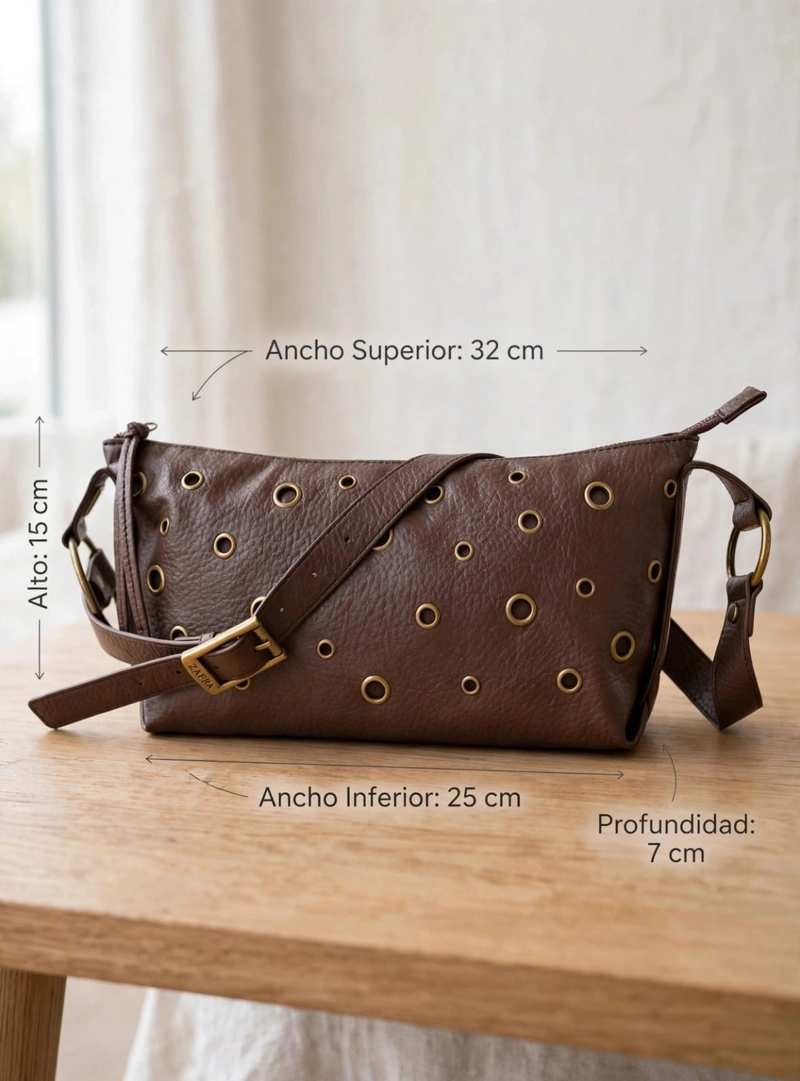 CARTERA CON DETALLE OJETILLOS Y ARGOLLA ZAPPA - ZAM090X | MARRON OSCURO - 2