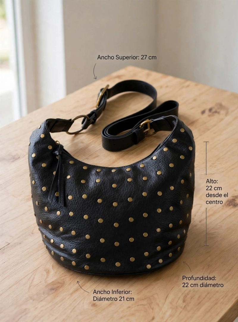 CARTERA TOTE HOBO CUERA ZAPPA - ZAM089X | NEGRO - 2