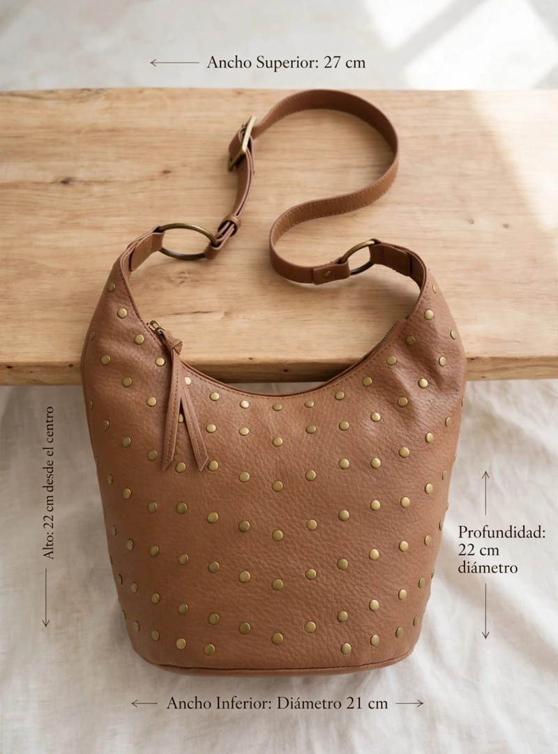CARTERA TOTE HOBO CUERA ZAPPA - ZAM089X | MARRON CLARO - 2