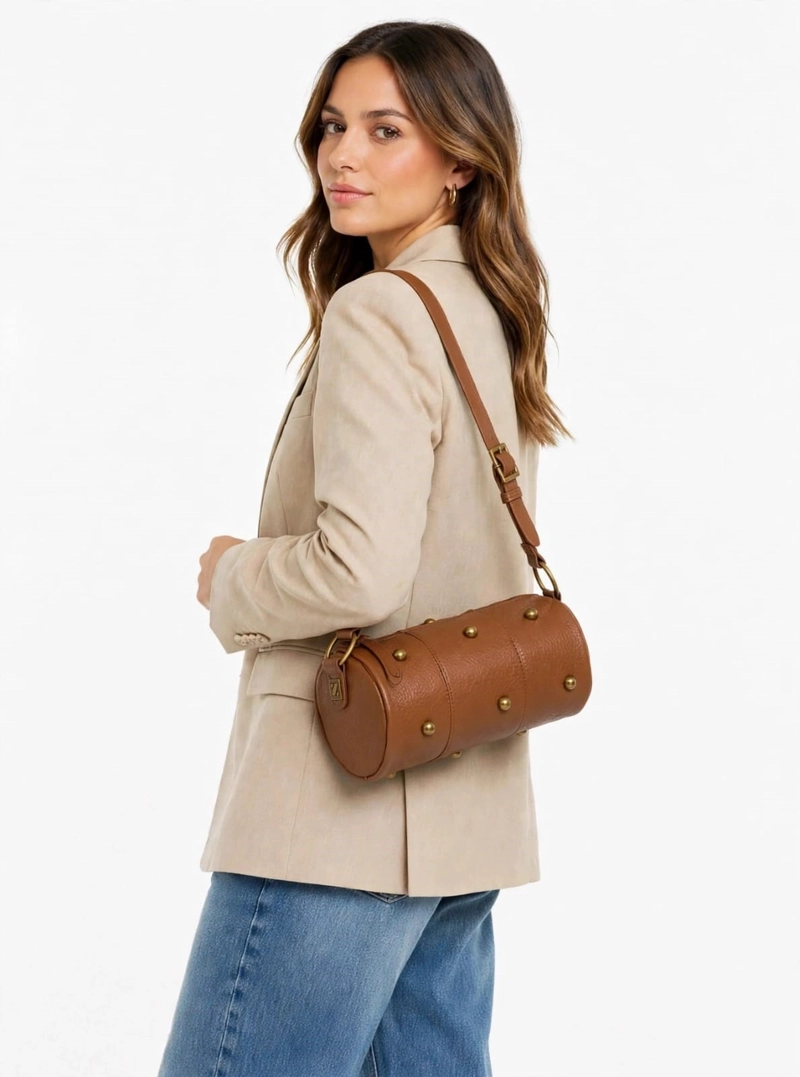 CARTERA BANDOLERA TIPO CILINDRO ZAPPA - ZAM091X | MARRON CLARO - 1