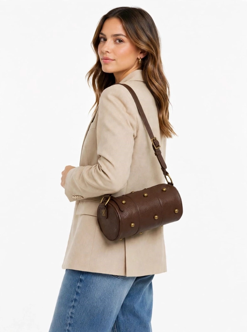 CARTERA BANDOLERA TIPO CILINDRO ZAPPA - ZAM091X | MARRON OSCURO - 1