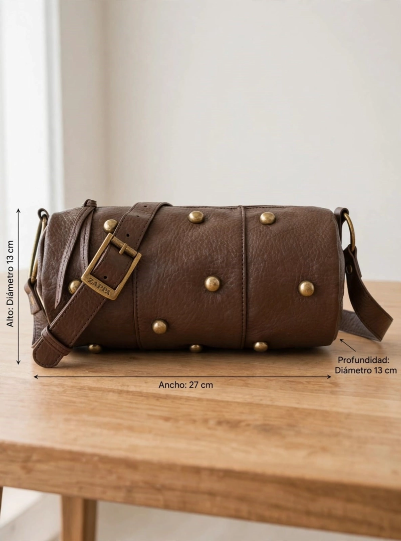 CARTERA BANDOLERA TIPO CILINDRO ZAPPA - ZAM091X | MARRON OSCURO - 2