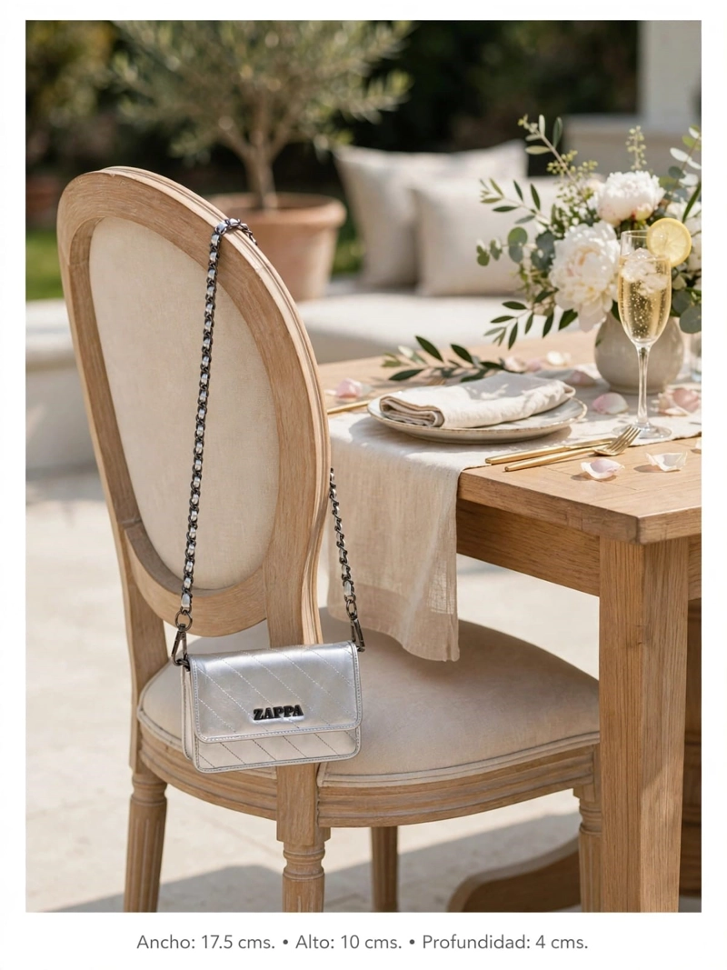 MINI CARTERA FIESTA CON CADENA ZAPPA - ZAM095X | PLATEADO - 2