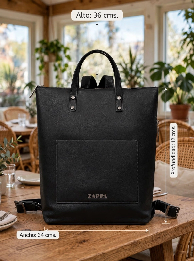 MOCHILA MUJER PORTA LAPTOP ZAPPA - ZAM094X | NEGRO - 2