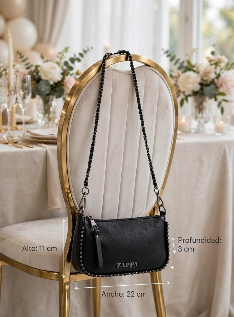 MINI CARTERA FIESTA CON ESFERAS Y TACHAS ZAPPA - ZAM099X | NEGRO - 2