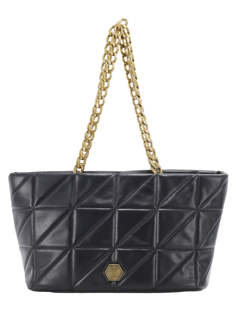 CARTERA TOTE QUILT Y CADENA ZAPPA - ZAM104X | NEGRO - 7