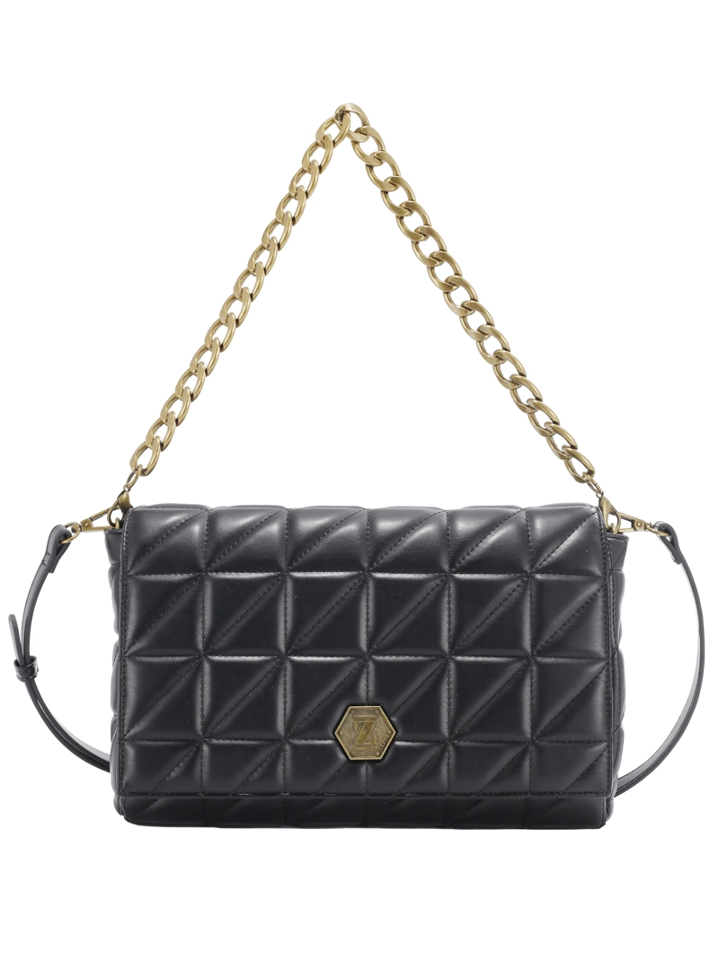 CARTERA BANDOLERA QUILT Y CADENA ZAPPA - ZAM103X | NEGRO - 3