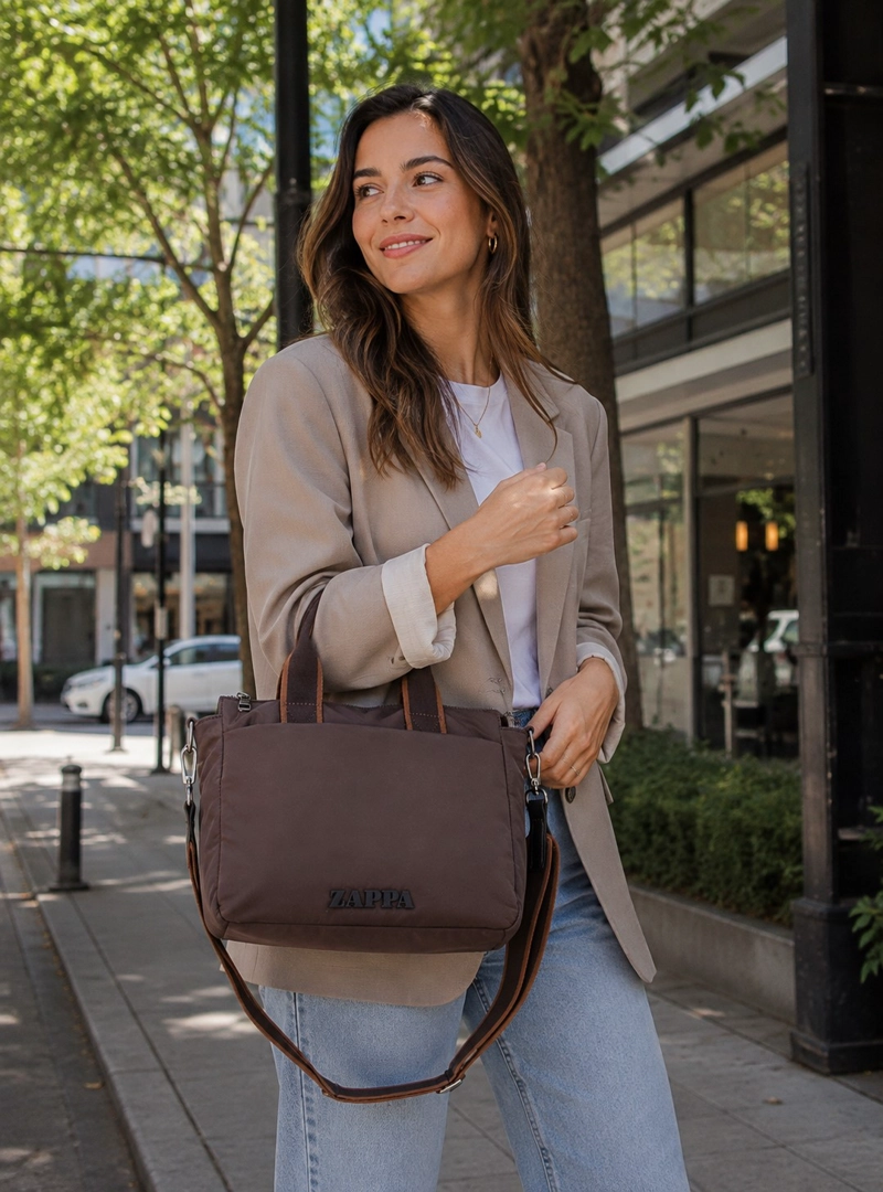 CARTERA BANDOLERA ACOLCHADA ZAPPA - ZAM109X | MARRON OSCURO - 1