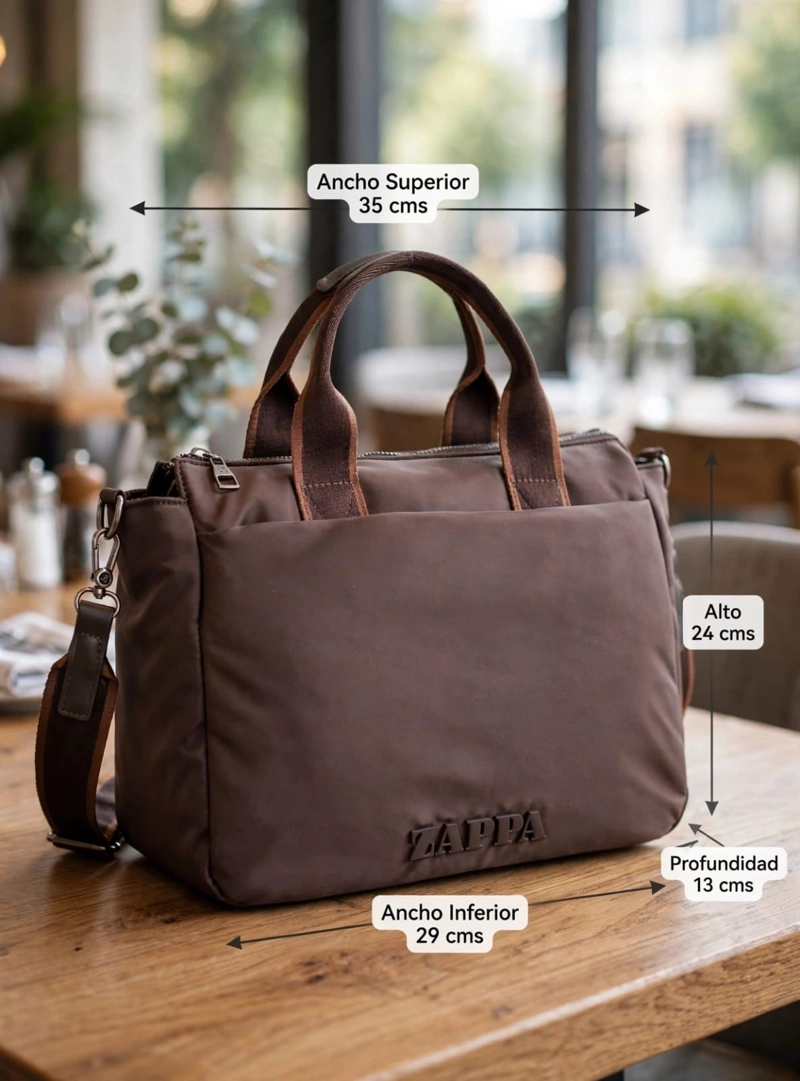CARTERA BANDOLERA ACOLCHADA ZAPPA - ZAM109X | MARRON OSCURO - 2
