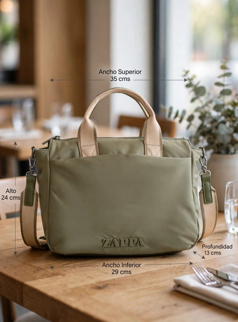 CARTERA BANDOLERA ACOLCHADA ZAPPA - ZAM109X | VERDE - 2