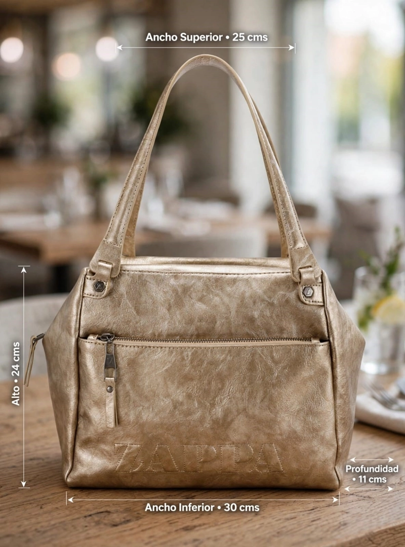 CARTERA TOTE EFECTO VINTAGE ZAPPA - ZAM113X | DORADO
