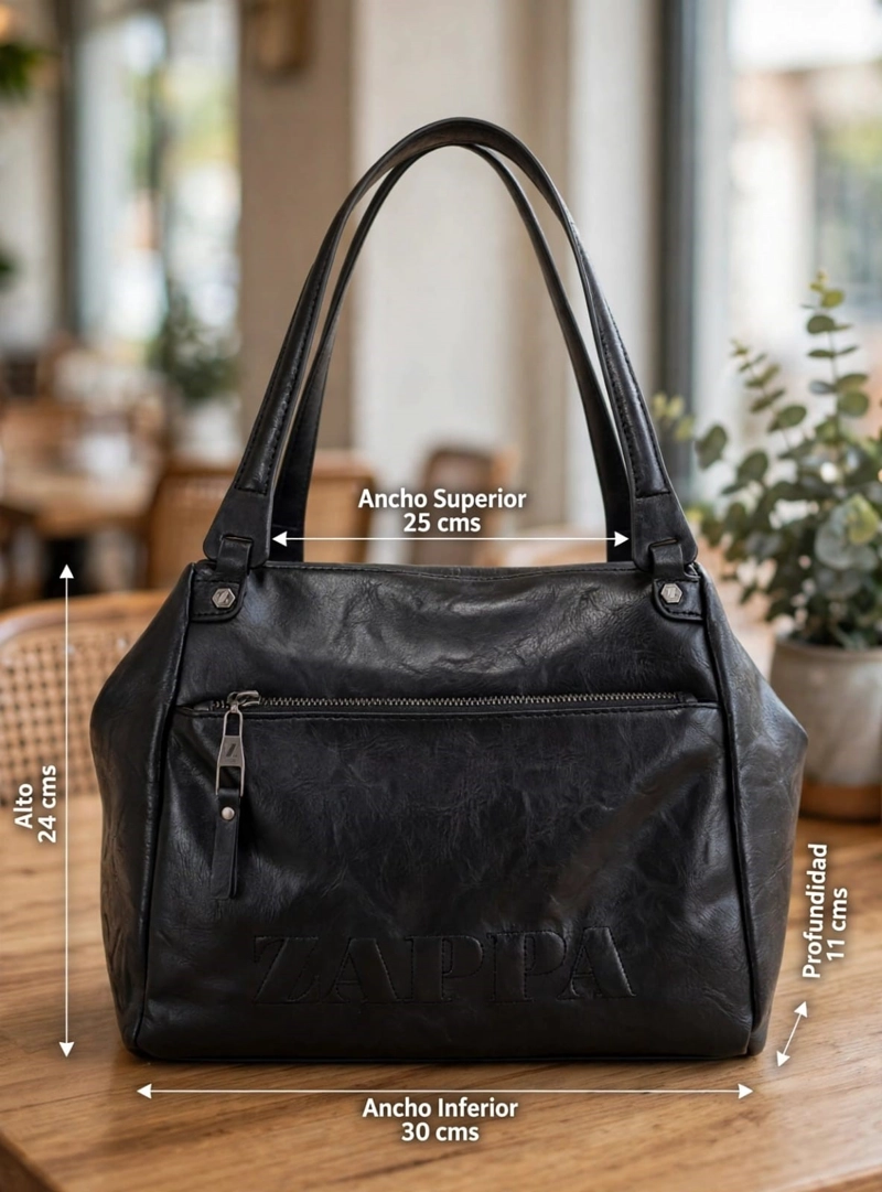 CARTERA TOTE EFECTO VINTAGE ZAPPA - ZAM113X | NEGRO - 2
