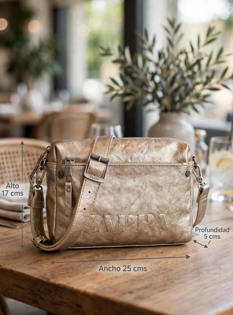 CARTERA BANDOLERA EFECTO VINTAGE ZAPPA - ZAM114X | DORADO - 2