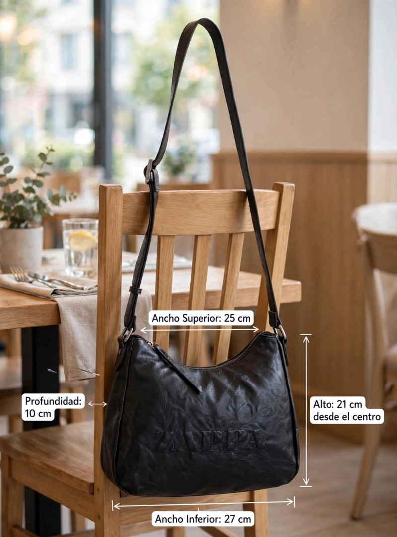 CARTERA BANDOLERA EFECTO VINTAGE ZAPPA - ZAM115X | NEGRO - 2