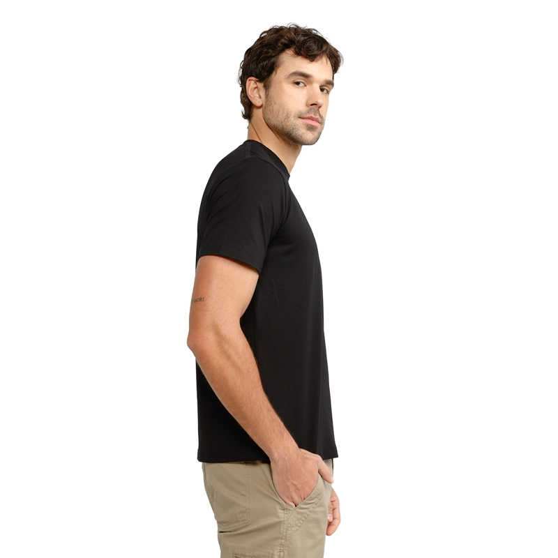 POLERA HOMBRE ALGODON-SPANDEX MANGA CORTA BASICA PANAMA JACK - PJH041M | NEGRO - 4