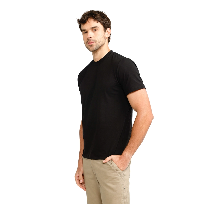 POLERA HOMBRE ALGODON-SPANDEX MANGA CORTA BASICA PANAMA JACK - PJH041M | NEGRO - 5
