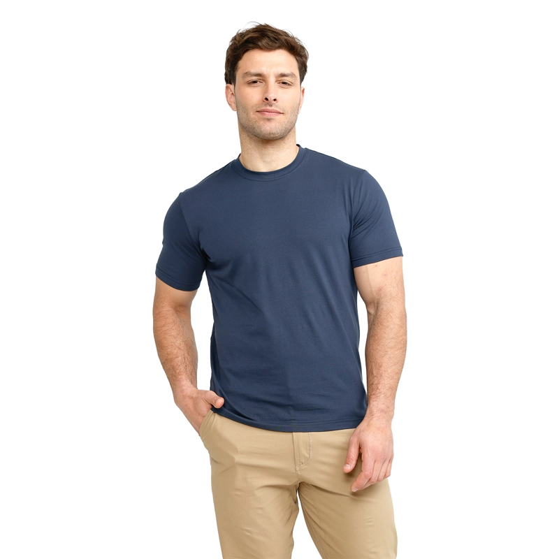 POLERA HOMBRE ALGODON-SPANDEX MANGA CORTA BASICA PANAMA JACK - PJH041M | AZUL - 3