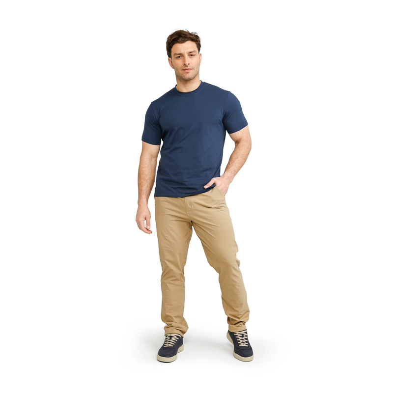 POLERA HOMBRE ALGODON-SPANDEX MANGA CORTA BASICA PANAMA JACK - PJH041M | AZUL - 6