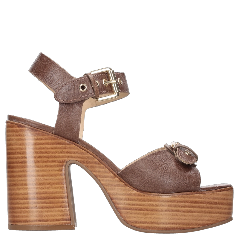 SANDALIA CASUAL MUJER POLLINI - POM0399 | MARRON OSCURO - 1