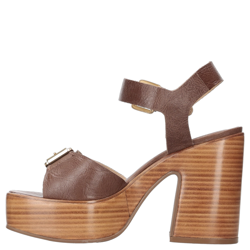 SANDALIA CASUAL MUJER POLLINI - POM0399 | MARRON OSCURO - 3