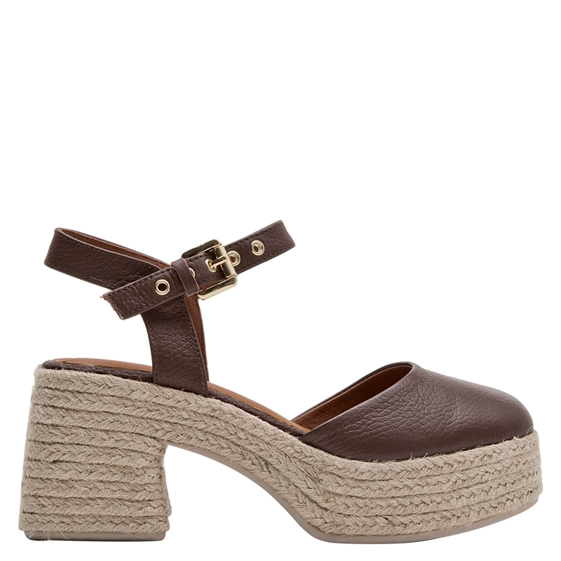 ALPARGATA CASUAL MUJER POLLINI - POM0368 | MARRON OSCURO - 1