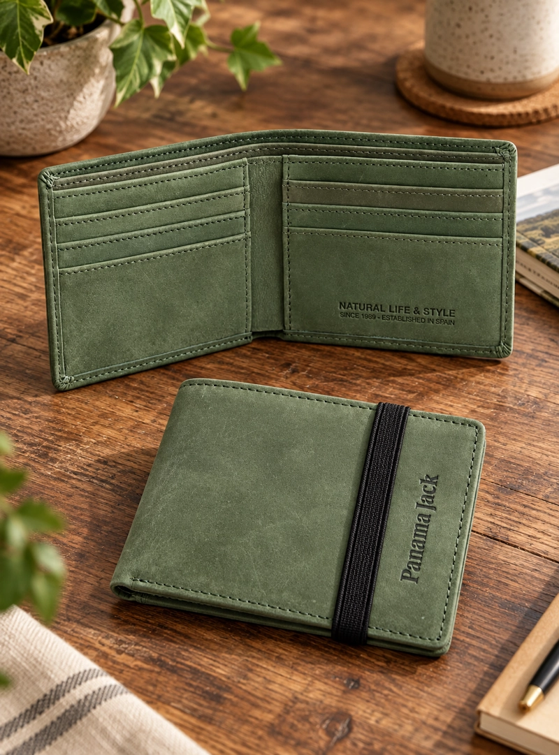 BILLETERA CUERO HOMBRE PANAMA JACK -F994 | VERDE - 1