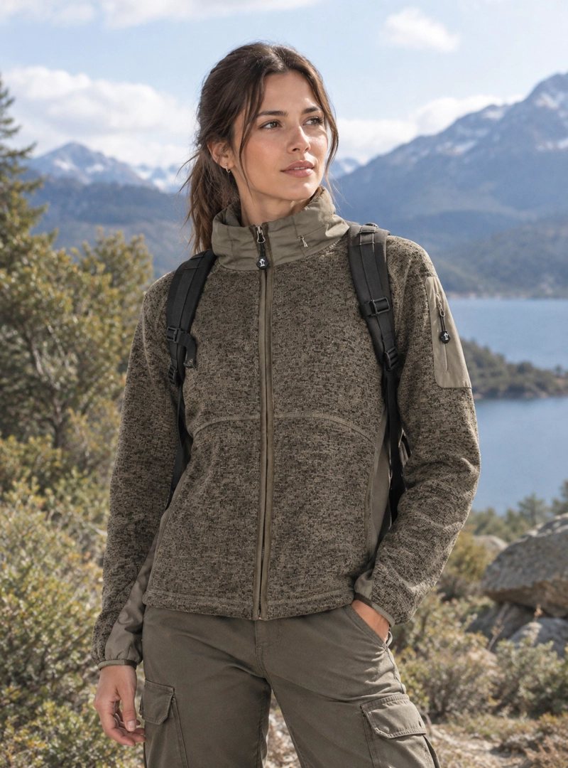 POLAR MUJER TECNICO REPELENTE AL AGUA CON GORRO PANAMA JACK - PJMJ445 - 2
