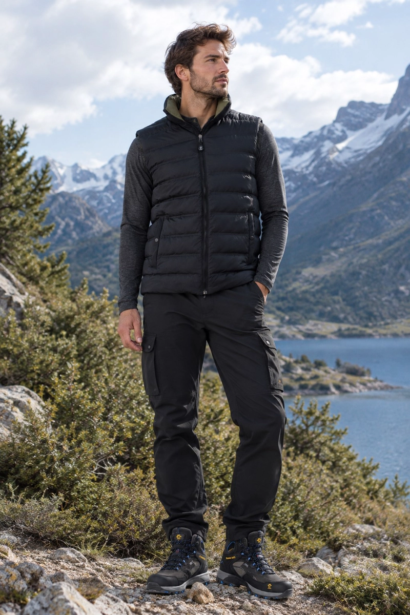 PARKA TECNICA HOMBRE REVERSIBLE REPELENTE AL AGUA PROTECCION UV PANAMA JACK - PJHJ446 - 1