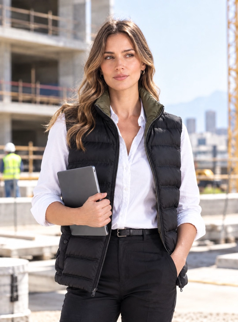 PARKA MUJER SIN MANGAS TECNICA REVERSIBLE REPELENTE AL AGUA PANAMA JACK - PJMJ447 - 2