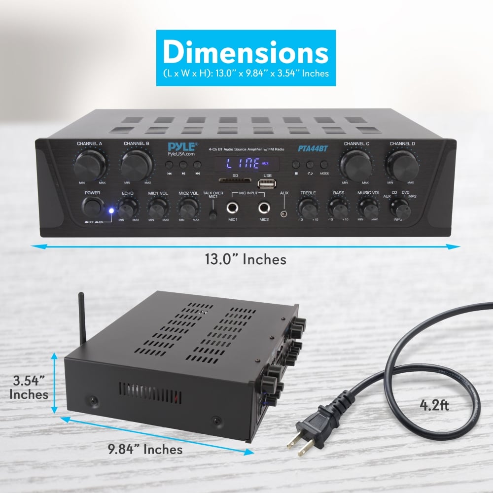 AMPLIFICADOR BLUETOOTH PYLE 4CH - 4
