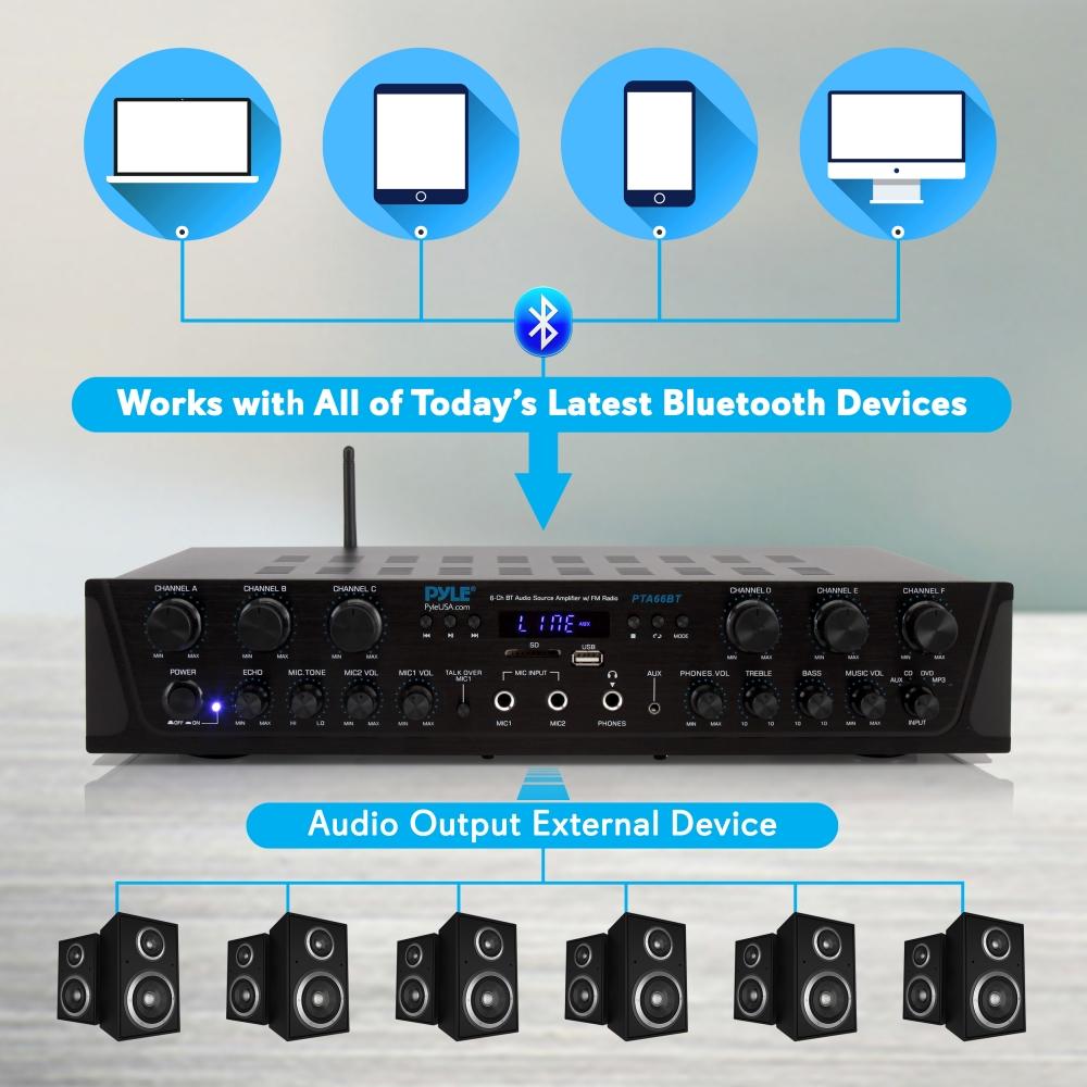 AMPLIFICADOR BLUETOOTH PYLE 6 CANALES - 4