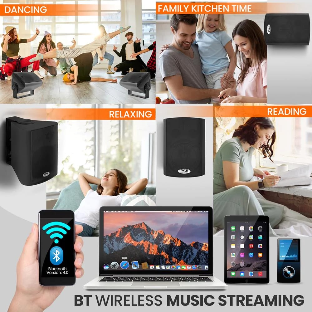 PARLANTES BLUETOOTH PYLE ACTIVOS INTERIOR NEGROS - 2