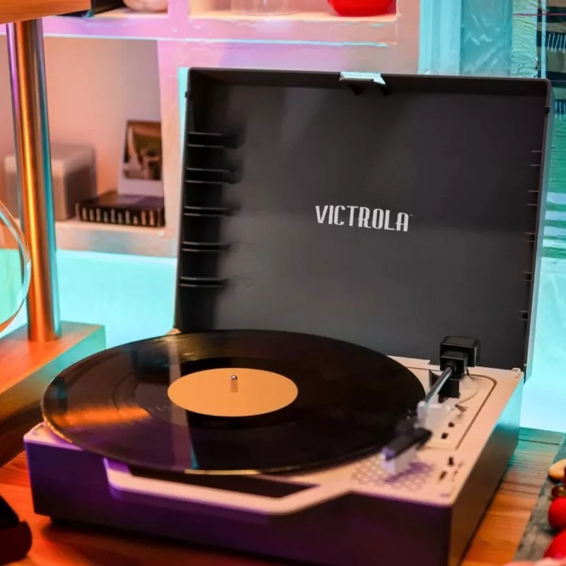 TORNAMESA VICTROLA RE-SPIN AZUL CON BLUETOOTH - 3