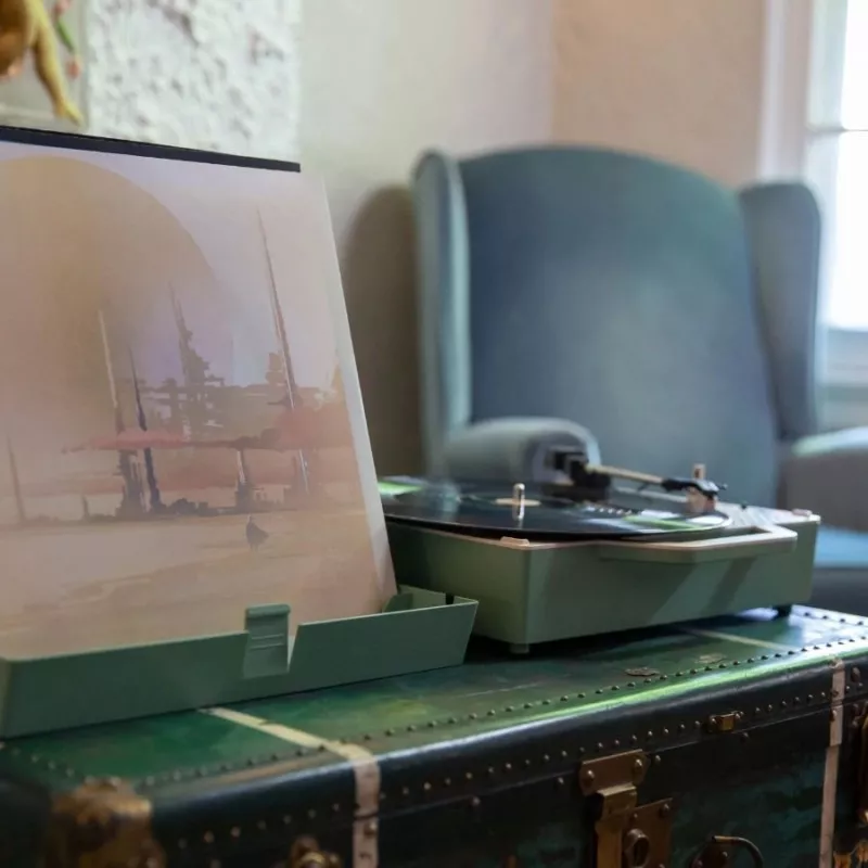 TORNAMESA VICTROLA RE-SPIN AZUL CON BLUETOOTH - 4