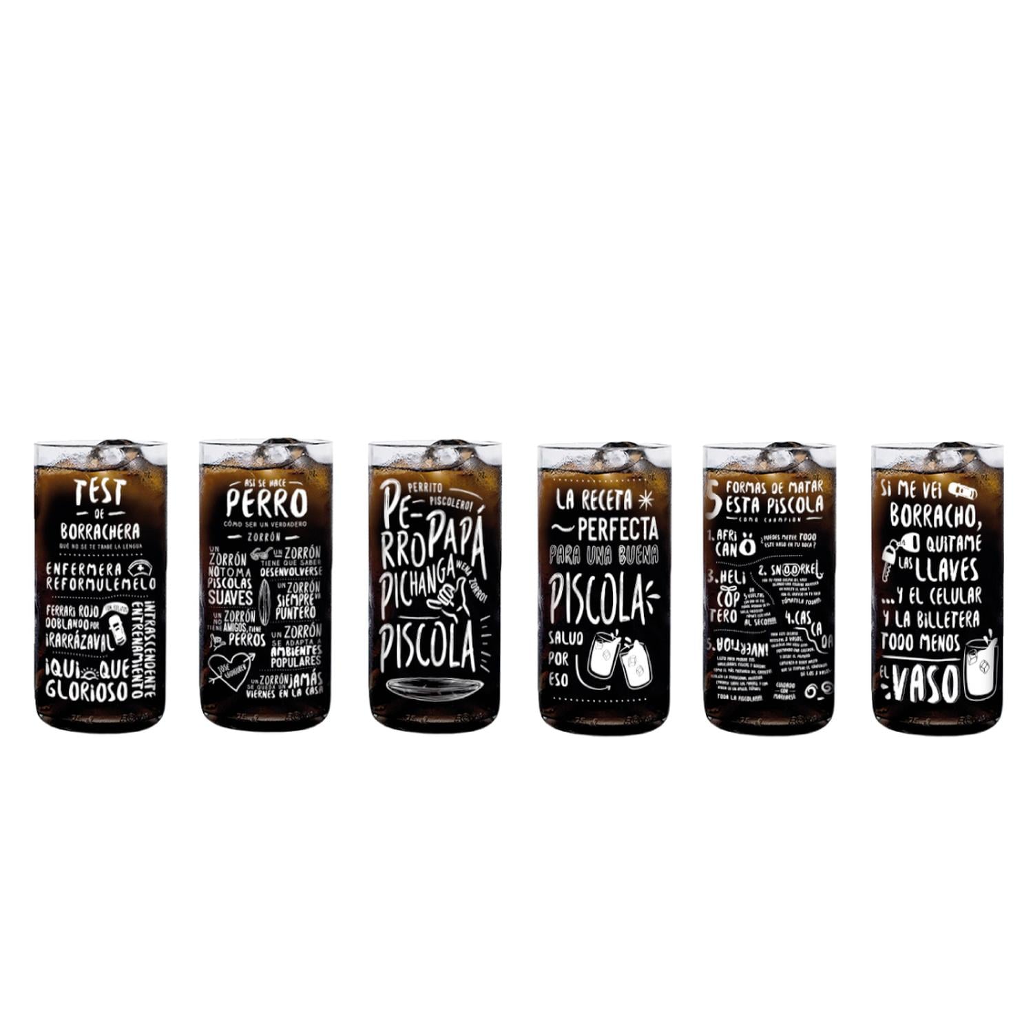 PISCOLEROS - JUEGO DE 6 VASOS - 500 ML - 1