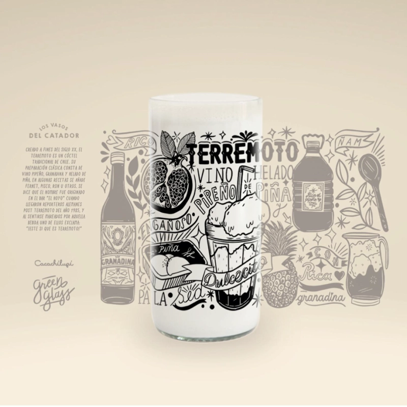 VASOS DEL CATADOR 6 VASOS DE TRAGOS TIPICOS CHILENOS - 500 ML - 5