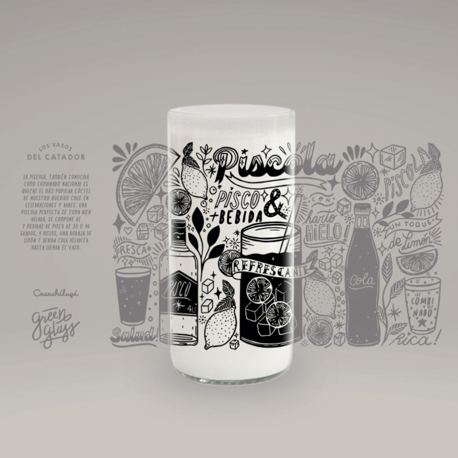VASOS DEL CATADOR 6 VASOS DE TRAGOS TIPICOS CHILENOS - 500 ML - 6