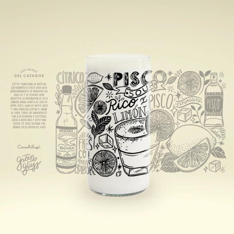 VASOS DEL CATADOR 6 VASOS DE TRAGOS TIPICOS CHILENOS - 500 ML - 7