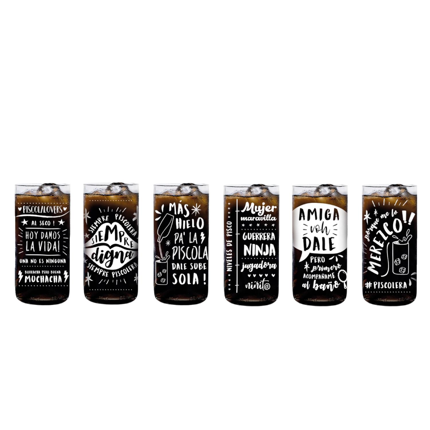 PISCOLERAS - JUEGO DE 6 VASOS - 500 ML - 1