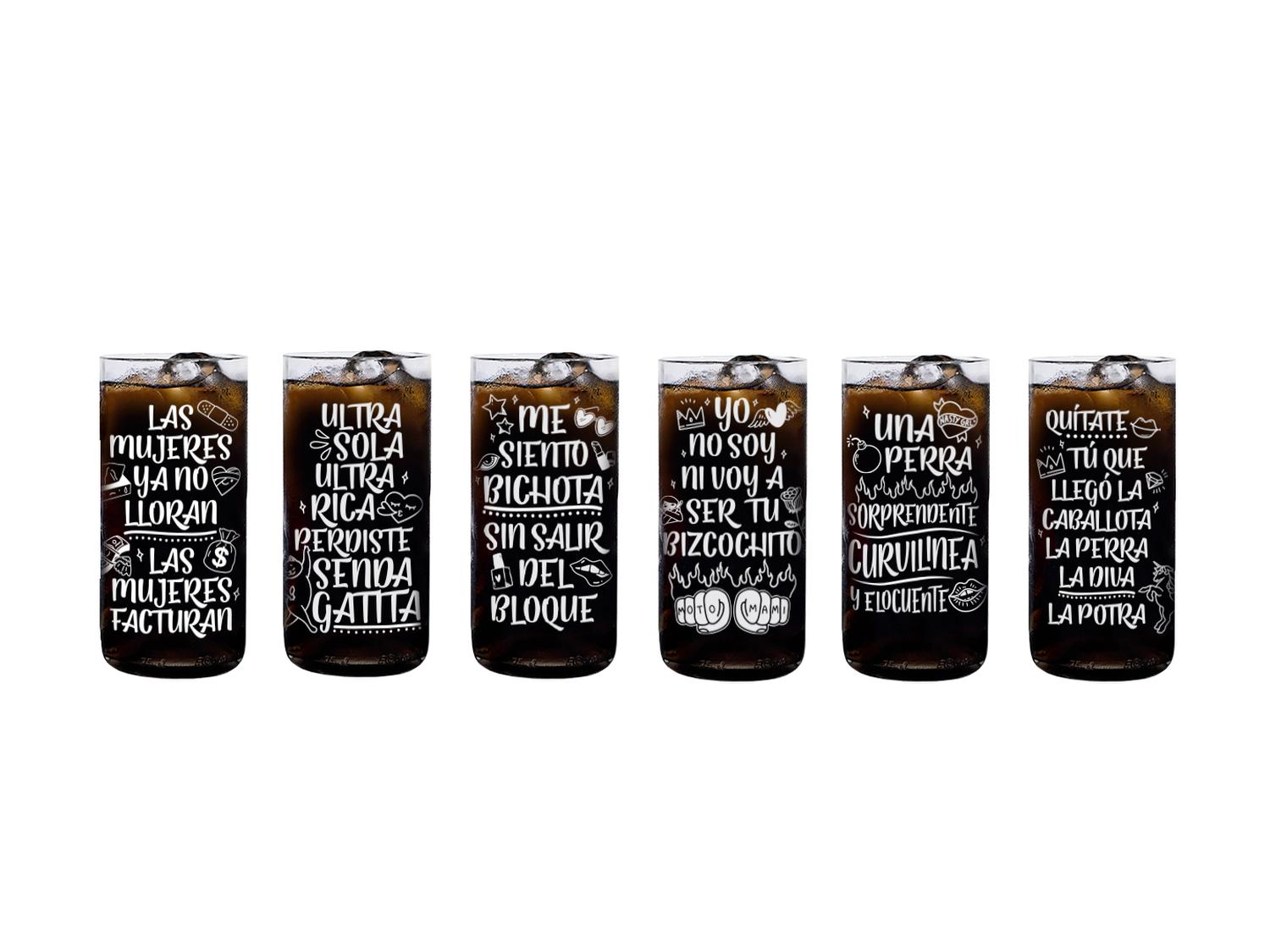 DIVAS URBANAS - JUEGO DE 6 VASOS - 500 ML - 1