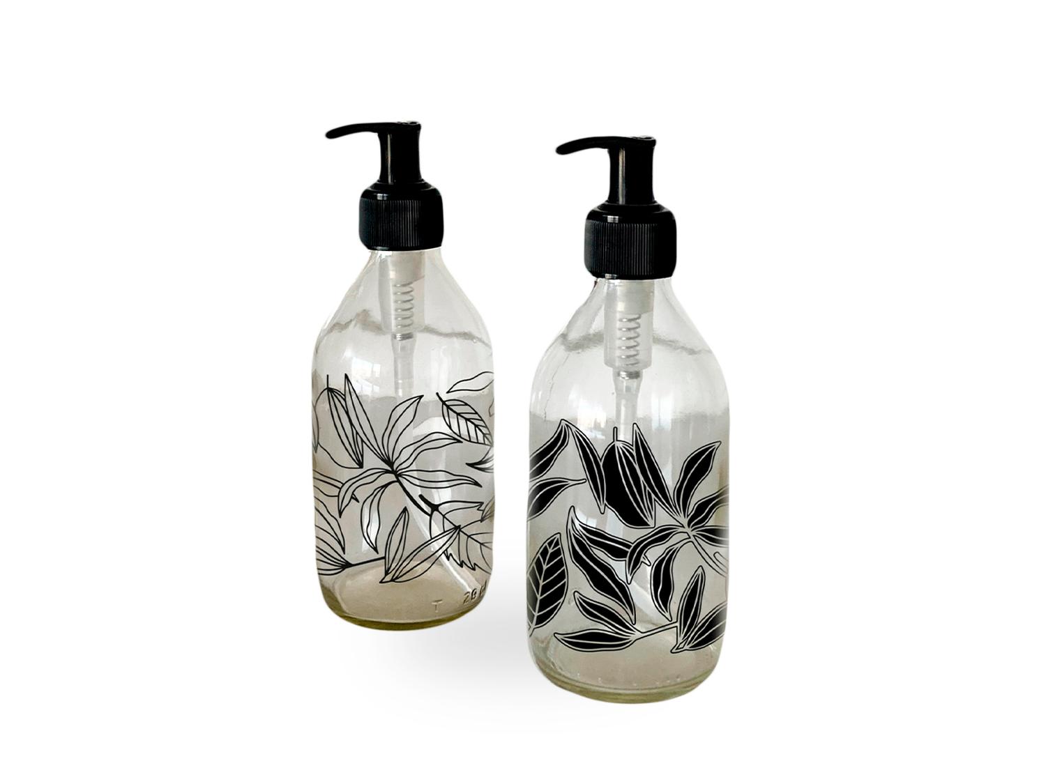 DISPENSADORES DISEÑO FLORALES MULTIUSO COLOR TRANSPARENTES (2 UNIDADES) - 296 ML - 1