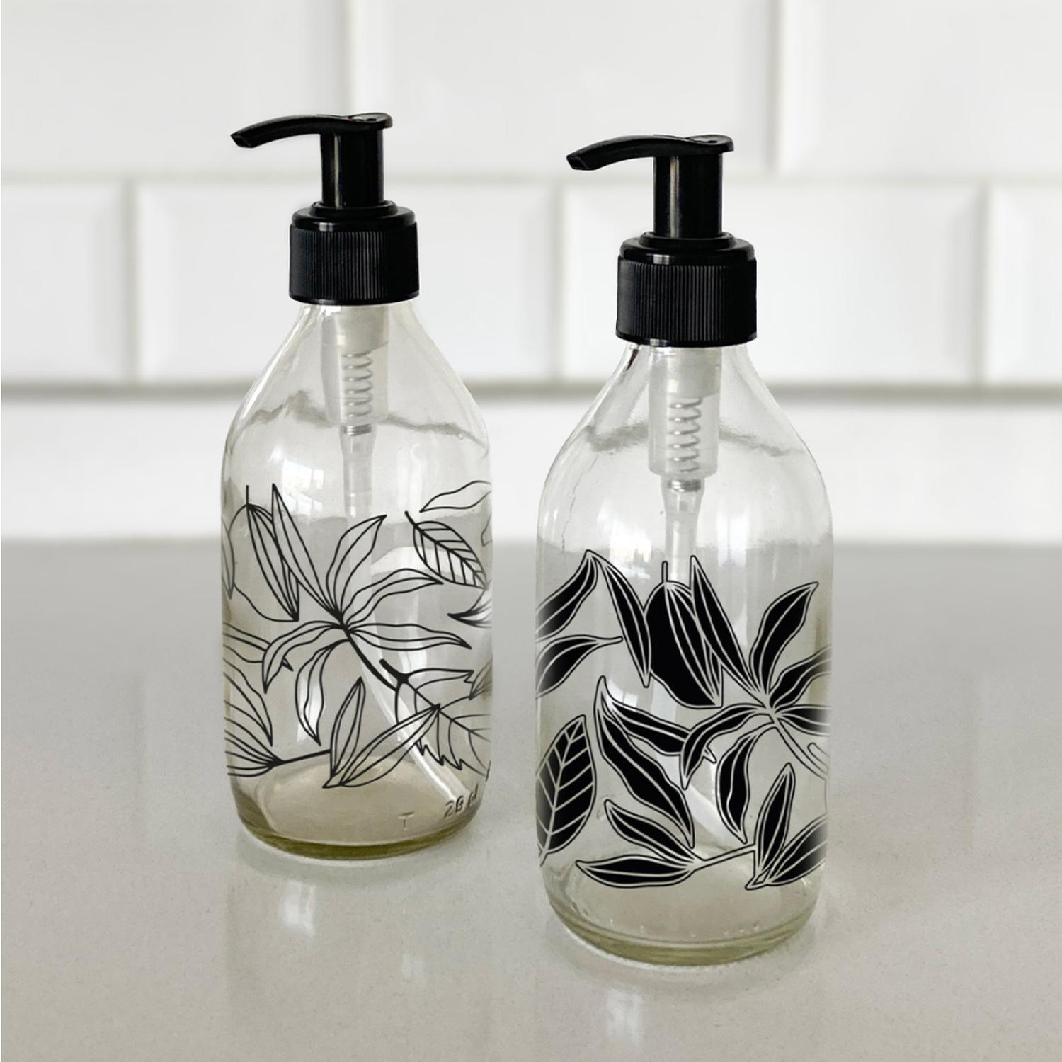 DISPENSADORES DISEÑO FLORALES MULTIUSO COLOR TRANSPARENTES (2 UNIDADES) - 296 ML - 2