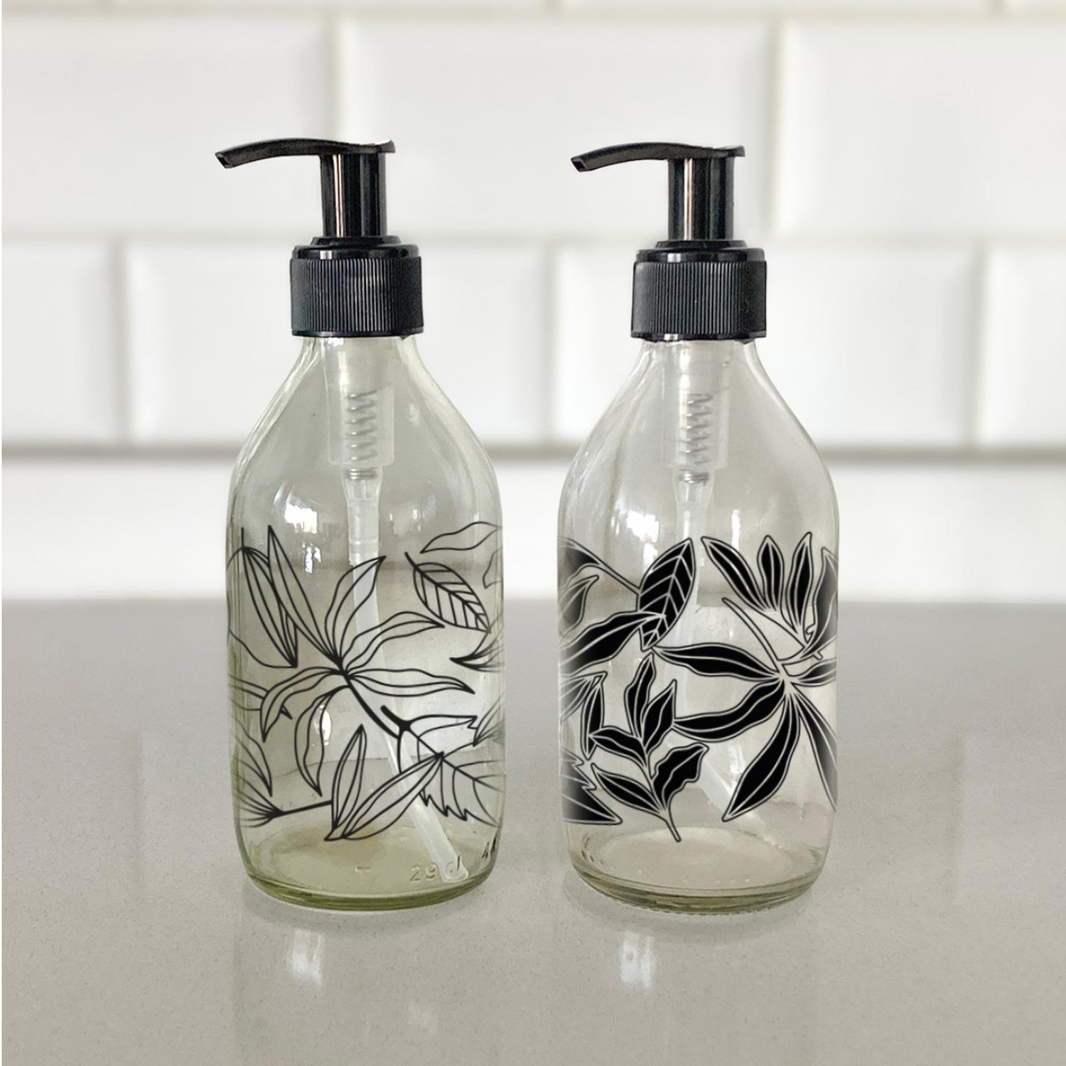 DISPENSADORES DISEÑO FLORALES MULTIUSO COLOR TRANSPARENTES (2 UNIDADES) - 296 ML - 3