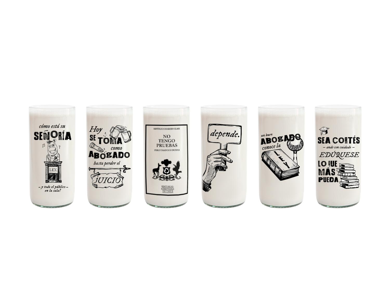 ABOGADOS - JUEGO DE 6 VASOS - 500 ML - 1