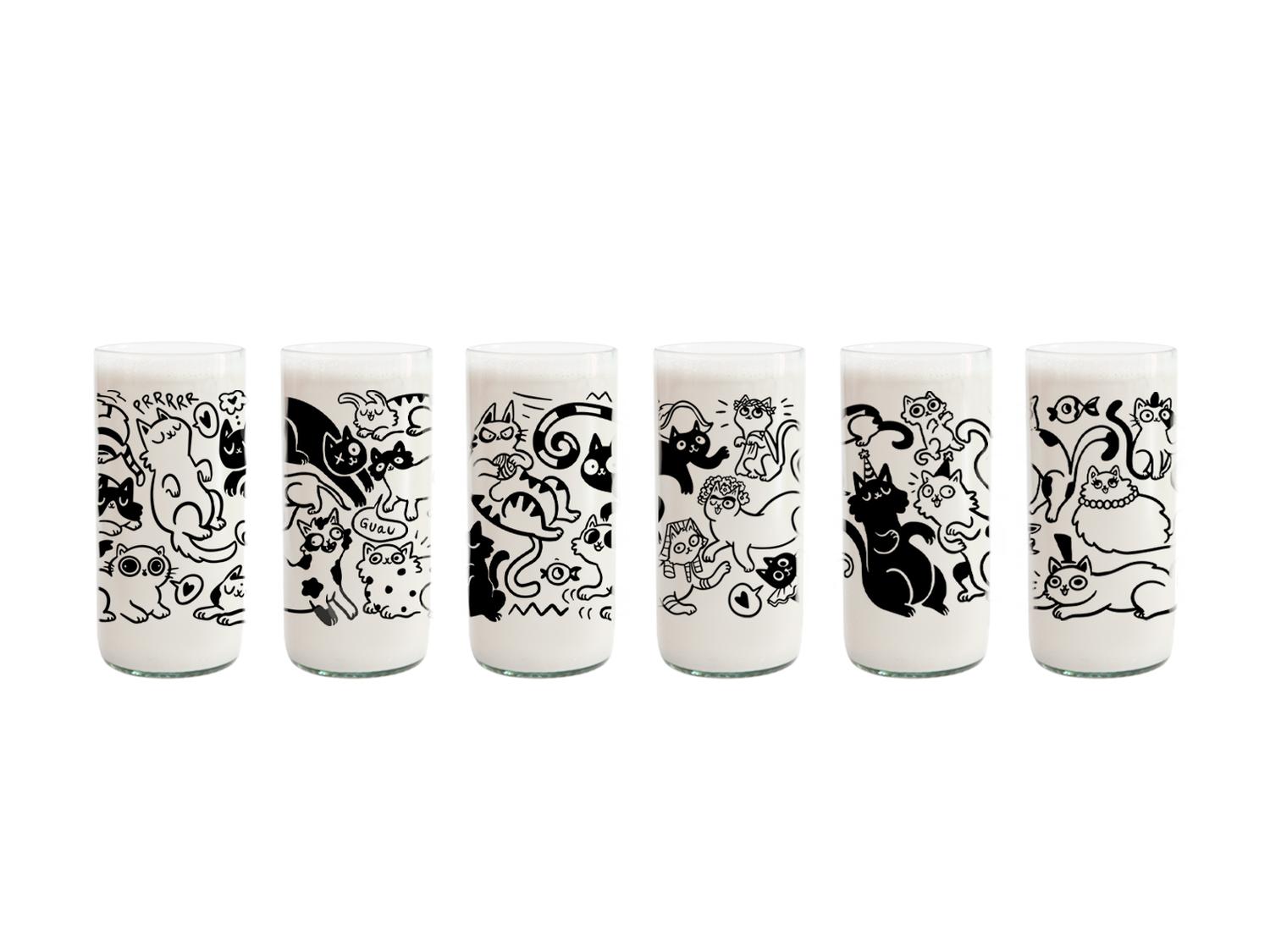 MIAU GLASS - JUEGO DE 6 VASOS - 500 ML - 1